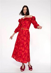 Conjunto Cris Barros Blusa + Saia Vermelho