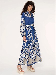 Conjunto Cris Barros Azul Saia e Blusa