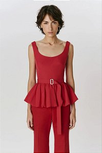 Blusa Andrea Marques Vermelha Balonê