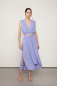 Saia Animale Lilás Modelo Midi