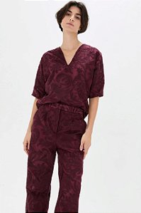 Blusa Cris Barros Vinho Modelo Lee