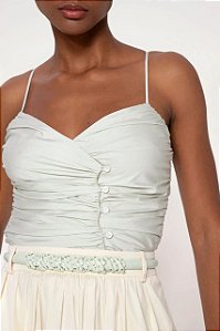 Blusa Cris Barros Verde Modelo Lucy