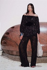 Blusa Cris Barros Preta Modelo Vivian