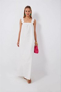 Vestido Adriana Degreas Branco Alças Bubble