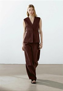 Colete Massimo Dutti Vinho