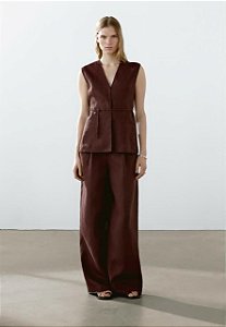 Conjunto Massimo Dutti Colete + Calça Vinho