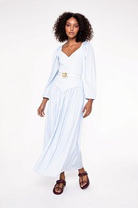 Conjunto Cris Barros Saia e Blusa Azul