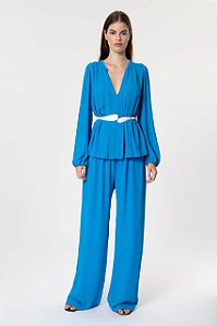 Conjunto Cris Barros Calça e Blusa Azul