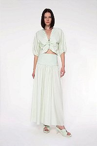 Conjunto Cris Barros Saia e Blusa Verde