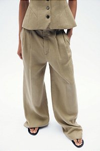 Calça Pantalona Zara Bege