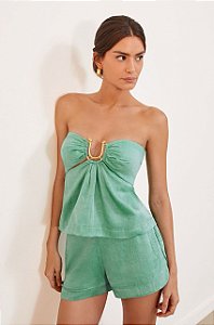 Blusa Vix Verde Água Modelo Harper