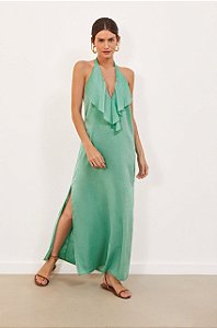 Vestido Vix Verde Água Modelo Gaia