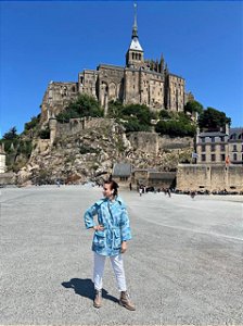 Casaco Mixed Azul Estampado Modelo Parka