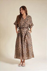 Vestido Le Chic Estampado Em Linho