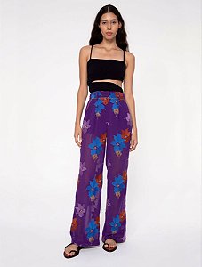 Calça Cris Barros Roxa Com Bordados