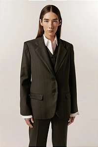 Blazer Andrea Marques Cinza Em Lã