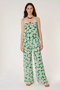 Calça Cris Barros Floral Modelo Ellora