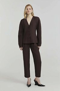 Conjunto NV Calça + Blazer Marrom