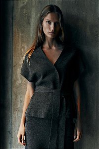 Colete Zara Cinza Com Cinza
