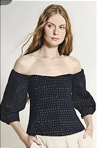 Blusa NV Azul Marinho Modelo Heather