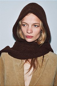 Lenço Zara Marrom Em Lã