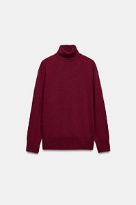 Blusa Zara Vinho Modelo Gola Alta