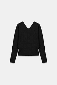 Blusa Zara Azul Marinho Em Tricot