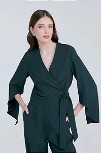 Blusa NV Verde Deep Modelo Sofia