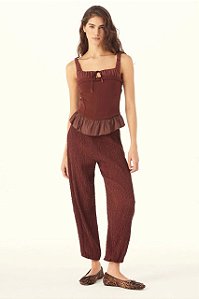 Blusa Cris Barros Vinho Modelo Top Rosina