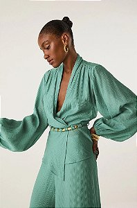 Blusa Vix Verde Harvest Modelo Gianna