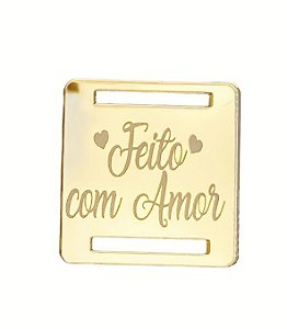 Etiqueta acrílica Feito Com Amor - 1 unidade