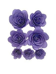 Flor de Papel Roxo - Topo de bolo