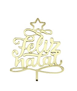 Topo de Bolo Acrílico - Feliz Natal