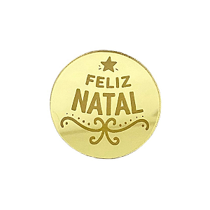 Medalhinha em Acrílico Feliz Natal 3 - 8cm