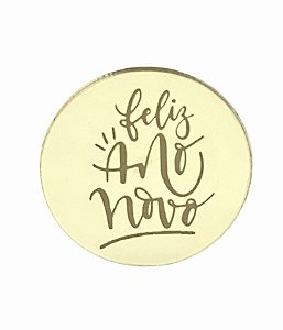 Medalhinha em Acrílico Feliz Ano Novo - 5cm