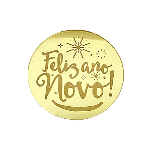 Medalhinha em Acrílico Feliz Ano Novo 2 - 5cm