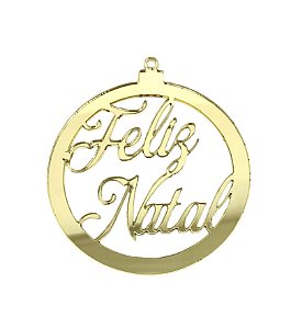 Medalhinha em Acrílico Feliz Natal Vazada - 8cm