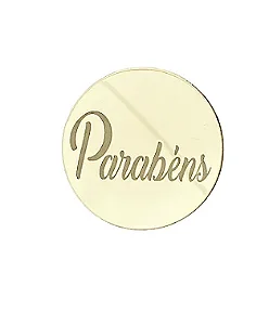 Mini medalhinha em Parabéns - 5cm