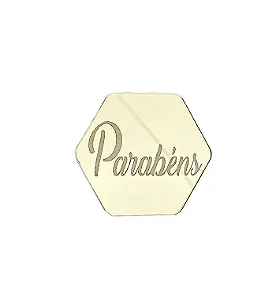 Mini medalhinha em Parabéns Hexágono - 5cm