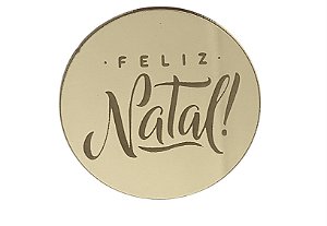 Mini Medalhinha em Acrílico Feliz Natal 4 - 5cm