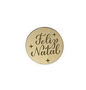 Mini Medalhinha em Acrílico Feliz Natal 5 - 5cm