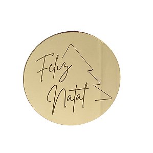 Medalhinha em Acrílico Feliz Natal 7 - 8cm