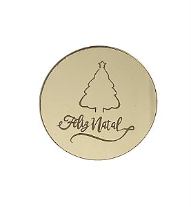 Mini Medalhinha em Acrílico Feliz Natal 8 - 5cm