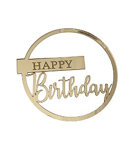 Aplique Happy Birthday 2 Vazado - 8cm