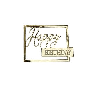 Aplique Happy Birthday Retangular Vazado 2