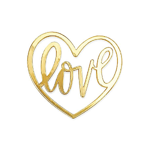 Mini Aplique Coração Love - 7cm