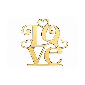 Mini Aplique Love com Corações - 7cm