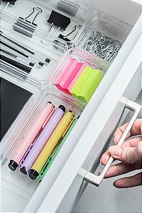 Organizador de Gaveta Clear 15 X 7,5 X 5,6 Natural