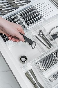 Organizador de Gaveta Clear 15 X 15 X 5,6 Natural