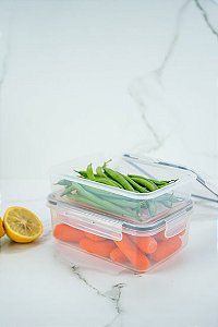 Pote Click Retangular 870 mL Natural